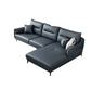 34.64 "H Blue Faux Leather Square Arm Sofa & Chaise for Living Room
