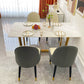 Scandinavian Metal Base Dining Table Rectangle Formal Dinette Set for Dining Room Clearhalo 'Dining Room Sets' 'Dining Tables & Seating' 'dining_room_set' 'furn' 'furn_dining_room_set' 'Furniture' 'furniture_dining_room_set' 'Kitchen & Dining Furniture' 'kitchen&dining_furn' 'kitchen' 1200x1200_f92bde26-6825-46a5-aa8e-ce1d11265a39