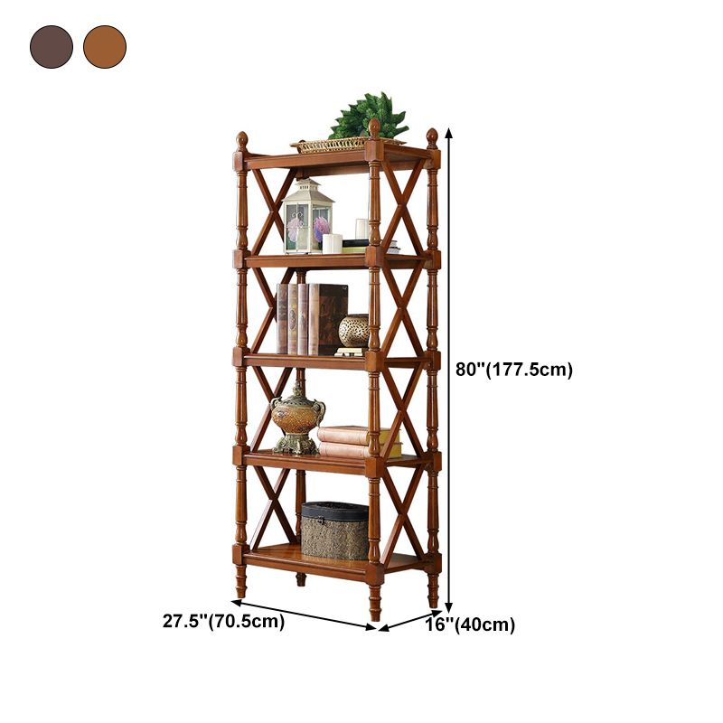Solid Wood Standard Bookcase Modern Fixed Bookshelf for Home Office
