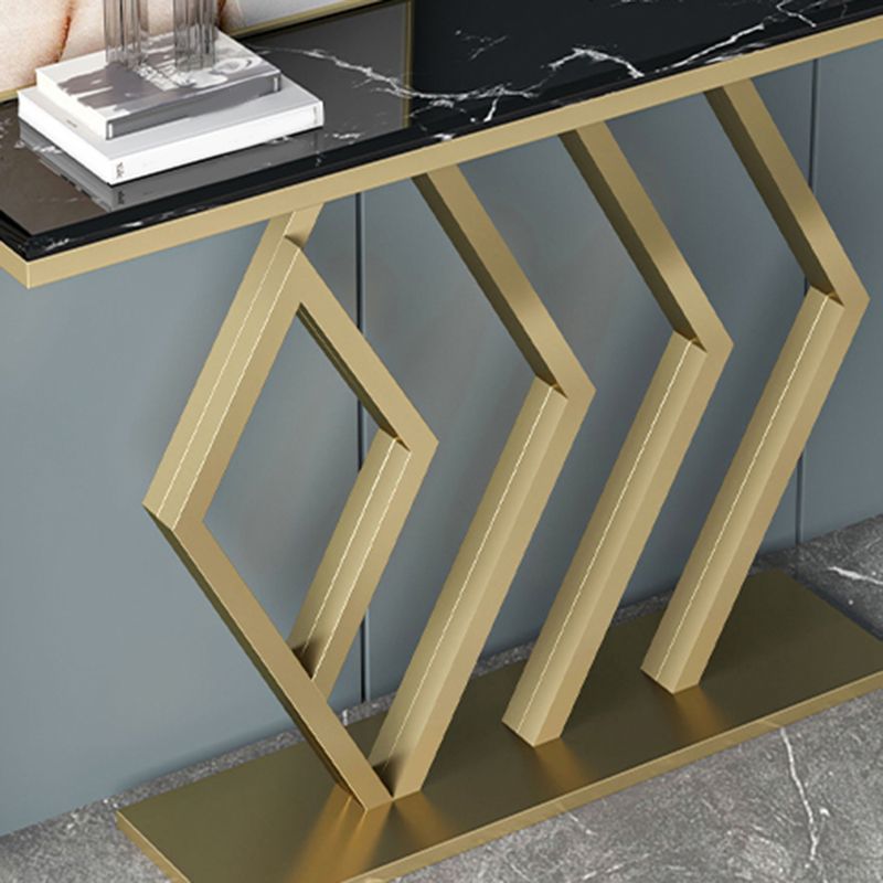 Tabla de consola de sofá glamorosa Tabla de acento de acabado antiguo en mármol