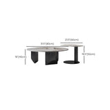Modern Coffee Table Slate Round Nesting Coffee Table Set with Black Legs Clearhalo 'Coffee & Accent Tables' 'Coffee Tables' 'coffee_tables' 'furn' 'furn_coffee_tables' 'Furniture' 'Living Room Furniture' 1200x1200_f92e23ce-5b11-4b10-909f-b7af0a680551
