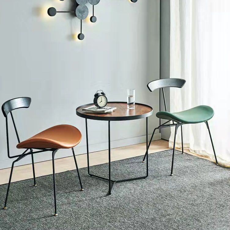 Minimalist Opening Back Kitchen Dining Side Chair Metal Black Dining Side Chair Clearhalo ' kitchen&dining_furn' 'Dining Chairs' 'Dining Tables & Seating' 'dining_chair' 'Furniture' 'furniture_dining_chair' 'Kitchen & Dining Furniture' 'kitchen' 1200x1200_f92e52a1-7263-4657-aead-5aed9663e83d