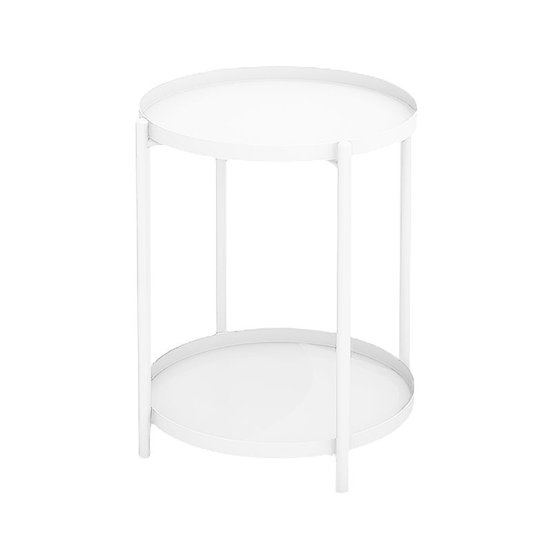 Round Metal Table Plate 4 Legs Base Tray Table Top Side Table