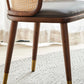 Contemporary Cane Back Dining Chair Home Solid Wood Dining Arm Chair