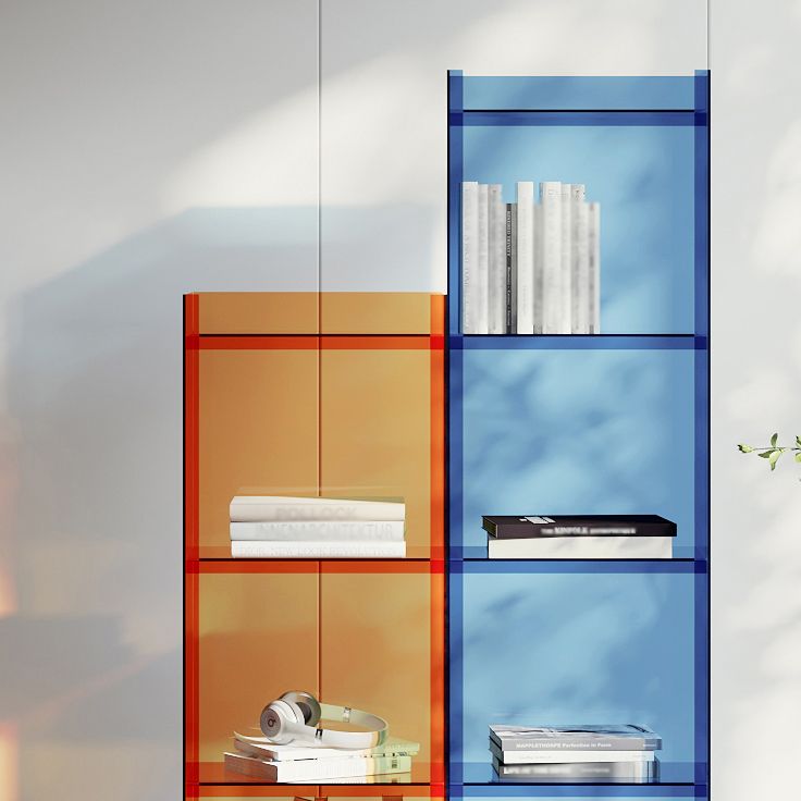 Scandinavian Acrylic Standard Bookshelf Closed Back Vertical Bookshelf Clearhalo 'Bookcases' 'furn' 'furn_bookcases' 'Furniture' 'furniture_bookcases' 'kitchen' 'kitchen_bookcases' 'Living Room Furniture' 'Office Furniture' 1200x1200_f930cf09-a738-4741-84e2-40dee5065f7b