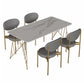White Stone Top Dining Table Set 1/2/5 Pieces Contemporary Indoor Dinette Set Clearhalo 'Dining Room Sets' 'Dining Tables & Seating' 'dining_room_set' 'furn' 'furn_dining_room_set' 'Furniture' 'Kitchen & Dining Furniture' 1200x1200_f931e064-e1c0-4823-a14b-d04b3c25b463