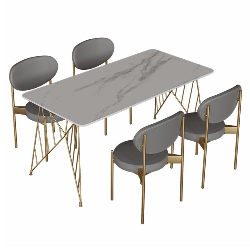 White Stone Top Dining Table Set 1/2/5 Pieces Contemporary Indoor Dinette Set Clearhalo 'Dining Room Sets' 'Dining Tables & Seating' 'dining_room_set' 'furn' 'furn_dining_room_set' 'Furniture' 'Kitchen & Dining Furniture' 1200x1200_f931e064-e1c0-4823-a14b-d04b3c25b463