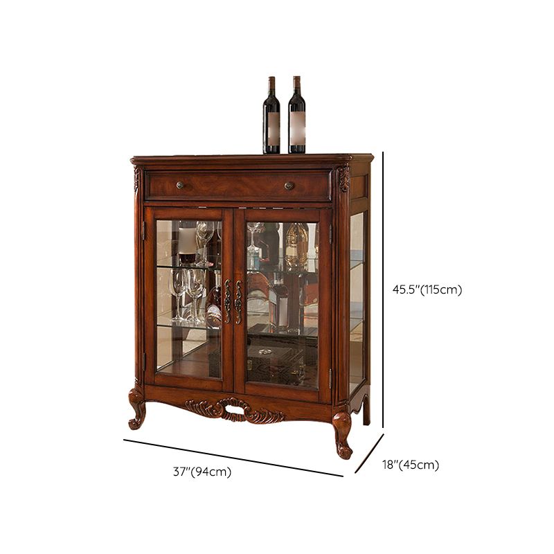 Traditional Curio Cabinet Birch Hutch Cabinet with Doors for Living Room Clearhalo 'Display & China Cabinets' 'display_china_cabinets' 'furn' 'furn_display_china_cabinets' 'Furniture' 'Kitchen & Dining Furniture' 1200x1200_f93277d6-7cdb-4f6d-9fbc-e6d62154a8ea