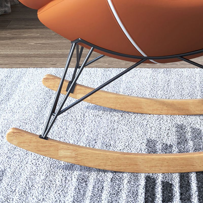 Chaise à bascule contemporaine Chaise de culbuteur en bois massif avec coussin de siège