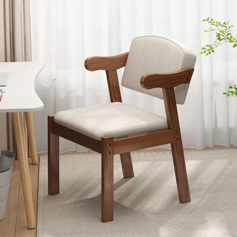 Contemporary Rubberwood Open Arm Chair Matte Finish Upholstered Dining Chair Clearhalo 'Dining Chairs' 'Dining Tables & Seating' 'dining_chair' 'furn' 'furn_dining_chair' 'Furniture' 'furniture_dining_chair' 'Kitchen & Dining Furniture' 1200x1200_f934368e-ab7d-4a75-9a66-06f9f0d86d36