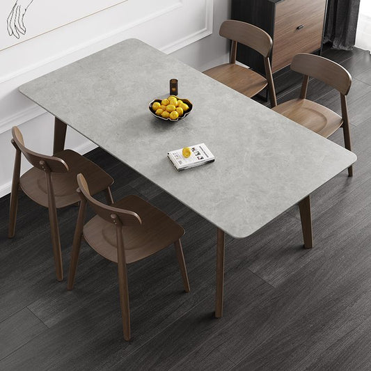 Contemporary Sintered Stone Top Standard Dining Set Rectangle Gray Dining Set for Kitchen Clearhalo 'Dining Room Sets' 'Dining Tables & Seating' 'dining_room_set' 'furn' 'furn_dining_room_set' 'Furniture' 'furniture_dining_room_set' 'Kitchen & Dining Furniture' 'kitchen&dining_furn' 'kitchen' 1200x1200_f9344ebd-0dbd-47bc-9e93-7047702ec0d5