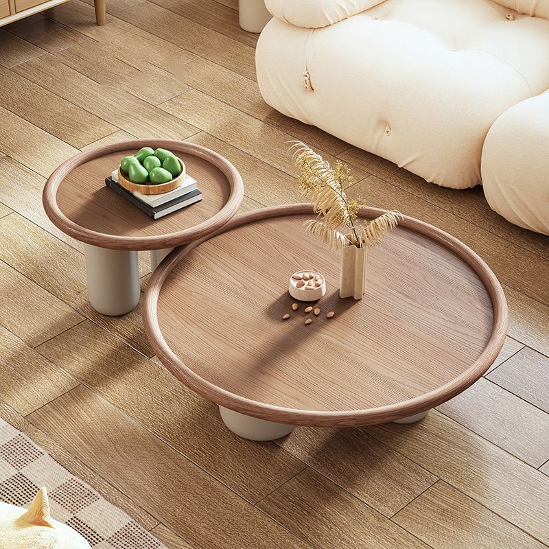 Solid Wood Tray Top Coffee Cocktail Table with 3 Legs in Brown Clearhalo 'Coffee & Accent Tables' 'Coffee Tables' 'coffee_tables' 'furn' 'furn_coffee_tables' 'Furniture' 'Living Room Furniture' 1200x1200_f9353167-e287-4271-be26-de04972d3b24