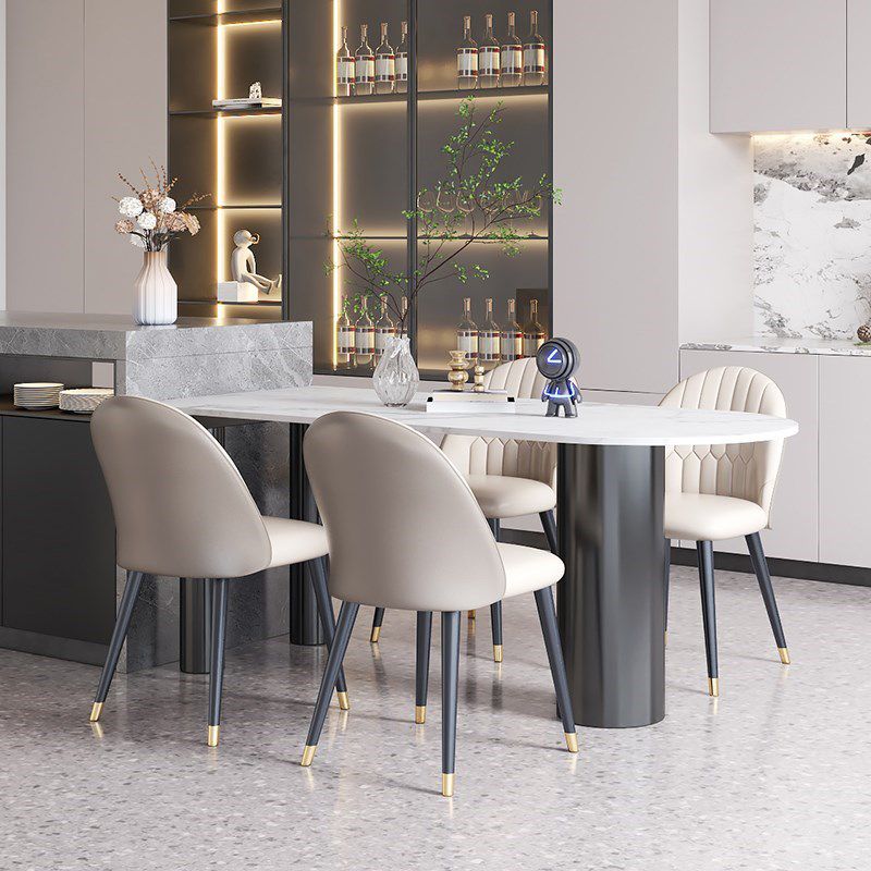 Minimalist Home Table and Chair Set 1/4/5 Pieces Sintered Stone Dining Furniture Clearhalo 'Dining Room Sets' 'Dining Tables & Seating' 'dining_room_set' 'furn' 'furn_dining_room_set' 'Furniture' 'Kitchen & Dining Furniture' 1200x1200_f93551ff-71b2-45cd-9737-b5e87f8e3e96