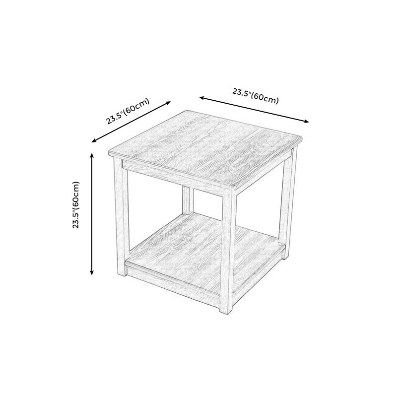 TABELLO DELLA TERDITÀ TRADIZIONE DEI LEGNO 4 gambe Tavolo laterale divano con scaffale per soggiorno