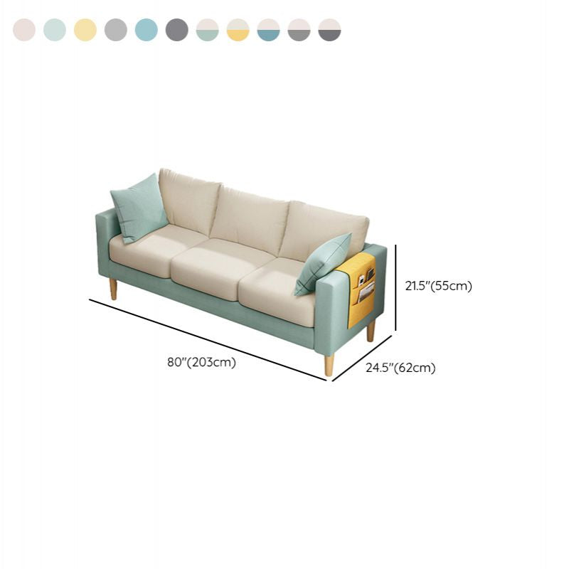 Modern Square Arm Sofa Wooden Standard Sofa for Living Room with Cushions Back Clearhalo 'furn' 'furn_sofas' 'Furniture' 'Living Room Furniture' 'Sofa' 'sofas' 1200x1200_f936ad6f-bc4b-48af-a8d7-5edc3c7811ec