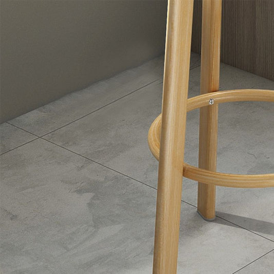 Cojín de tela de heces de madera contemporánea en acabado mate para el hogar