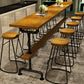 Brown Industrial Style Bar Table Solid Wood Casual Bar Table with Metal Base Clearhalo 'Bar Furniture' 'Bar Tables' 'bar_tables' 'furn' 'furn_bar_tables' 'Furniture' 'furniture_bar_tables' 'Kitchen & Dining Furniture' 1200x1200_f938b338-921c-48c0-8eb1-ec19e1c7bfc3