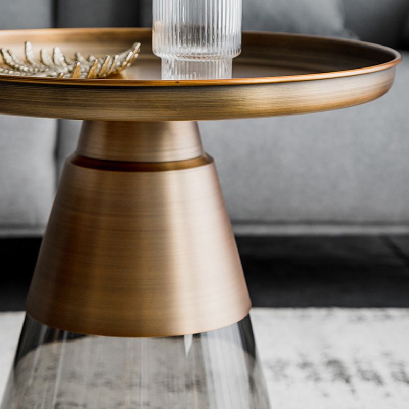 Mid-Century Modern Pedestal Glass Round Storage Single Coffee Table Clearhalo 'Coffee & Accent Tables' 'Coffee Tables' 'coffee_tables' 'furn' 'furn_coffee_tables' 'Furniture' 'Living Room Furniture' 1200x1200_f938ec4c-2d3f-44ba-ba9b-67ef9917a621