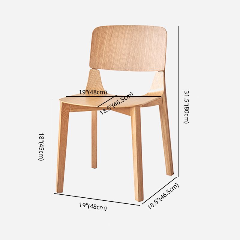 Nordic Style Solid Wood Dining Room Chair Armless Open Back Dining Side Chair for Home Use Clearhalo ' kitchen&dining_furn' 'Dining Chairs' 'Dining Tables & Seating' 'dining_chair' 'furn' 'furn_dining_chair' 'Furniture' 'furniture_dining_chair' 'Kitchen & Dining Furniture' 'kitchen' 1200x1200_f93a9a26-f102-4a7f-af2e-4d0dd51f056d