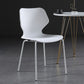 Modern Wing Back Side Chair Plastic Armless Dining Chair with Metal Base