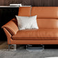 Contemporary Tan Leather Sectional Pillow Top Arm Sofa and Chaise for Living Room Clearhalo 'furn' 'furn_sectionals' 'Furniture' 'furniture_sectionals' 'kitchen' 'kitchen_sectionals' 'Living Room Furniture' 'Sectionals' 1200x1200_f93c2184-4e7a-4952-a60b-6e0c10fd289d