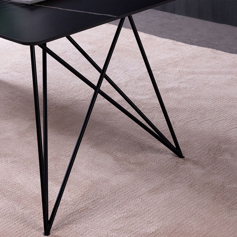 Stone Dining Site Table Industrial Style Rectangle Dining Table for Kitchen Home Clearhalo ' dining_table' 'Dining Tables & Seating' 'Dining Tables' 'furn' 'furn_dining_table' 'Furniture' 'furniture_dining_table' 'Kitchen & Dining Furniture' 'kitchen&dining_furn' 'kitchen' 'kitchen_dining_table' 1200x1200_f93c54d9-649c-4717-a327-5f58e7bf69aa
