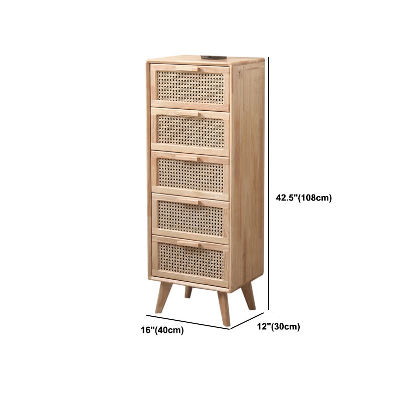 Eigentijdse natuurlijke opslagkist zachte laden houten borst