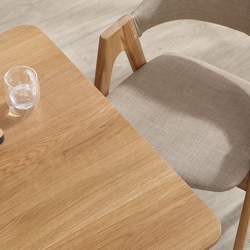 Contemporary Rectangle Dining Table Oak Solid Wood Table with Double Pedestal Clearhalo ' dining_table' 'Dining Tables & Seating' 'Dining Tables' 'furn' 'furn_dining_table' 'Furniture' 'furniture_dining_table' 'Kitchen & Dining Furniture' 'kitchen&dining_furn' 'kitchen' 'kitchen_dining_table' 1200x1200_f93e5984-2713-477d-992c-58462f211081