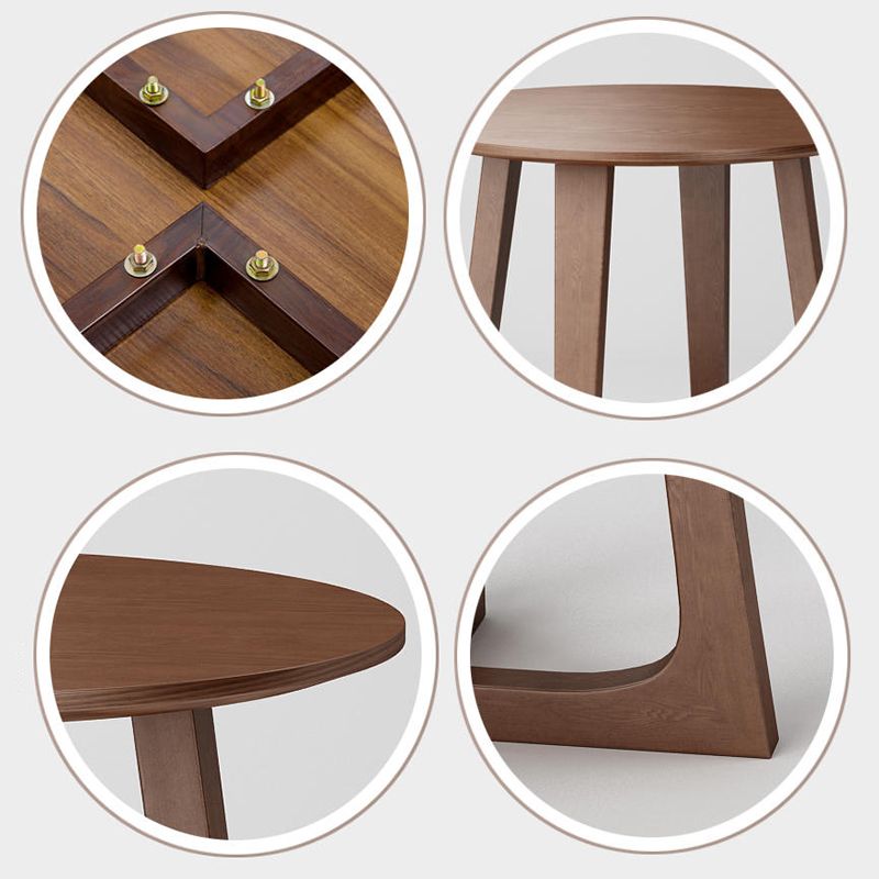 Round Double Pedestal Casual Dining Table Wood Color Fixed Table with Ashwood Solid Wood Clearhalo ' dining_table' 'Dining Tables & Seating' 'Dining Tables' 'furn' 'furn_dining_table' 'Furniture' 'furniture_dining_table' 'Kitchen & Dining Furniture' 'kitchen&dining_furn' 'kitchen' 'kitchen_dining_table' 1200x1200_f94200da-74a3-40cd-9ada-6be0ac6a89ce