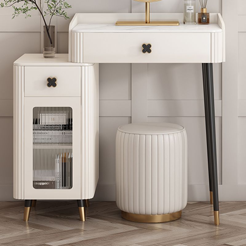 Contemporary Vanity Dressing Table Slate Top Make-up Vanity with Drawer