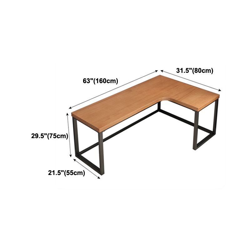 L-Shaped Modern Study Table Fixed Writing Table of Pinewood Solid Wood without Cabinet Clearhalo 'Furniture' 'furniture_office_desk' 'Office Desks' 'Office Furniture' 'office_desk' 1200x1200_f94295b9-44cc-4fb2-a6f1-05fc1d834cc7