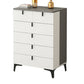 Modern White Wood Storage Chest with Soft-Close Drawers for Home