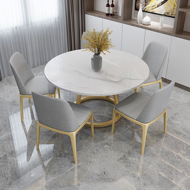 White Stone Top Dining Table Contemporary Dining Table with Pedestal Base Clearhalo 'Dining Tables & Seating' 'Dining Tables' 'dining_table' 'furn' 'furn_dining_table' 'Furniture' 'furniture_dining_table' 'Kitchen & Dining Furniture' 'kitchen' 'kitchen_dining_table' 1200x1200_f943c3a6-bb16-4f48-a753-b9b149d91957