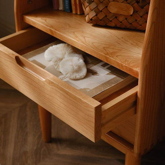 Contemporary Cabinet Solid Wood with Glass Doors and Drawers Accent Cabinet Clearhalo 'Cabinets & Chests' 'cabinets_chests' 'furn' 'furn_cabinets_chests' 'Furniture' 'Living Room Furniture' 1200x1200_f943d9da-f8f6-4b19-bdf3-54866e11136f