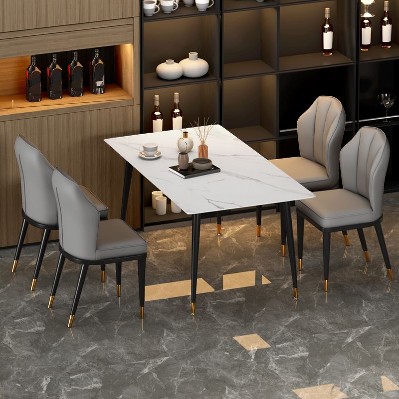 Glam Metal Dining Armless Chairs Upholstered Dining Leather Chairs for Restaurant Clearhalo ' kitchen&dining_furn' 'Dining Chairs' 'Dining Tables & Seating' 'dining_chair' 'furn' 'furn_dining_chair' 'Furniture' 'furniture_dining_chair' 'Kitchen & Dining Furniture' 'kitchen' 1200x1200_f947fd1b-bc56-4177-b981-abb21bdd5de1