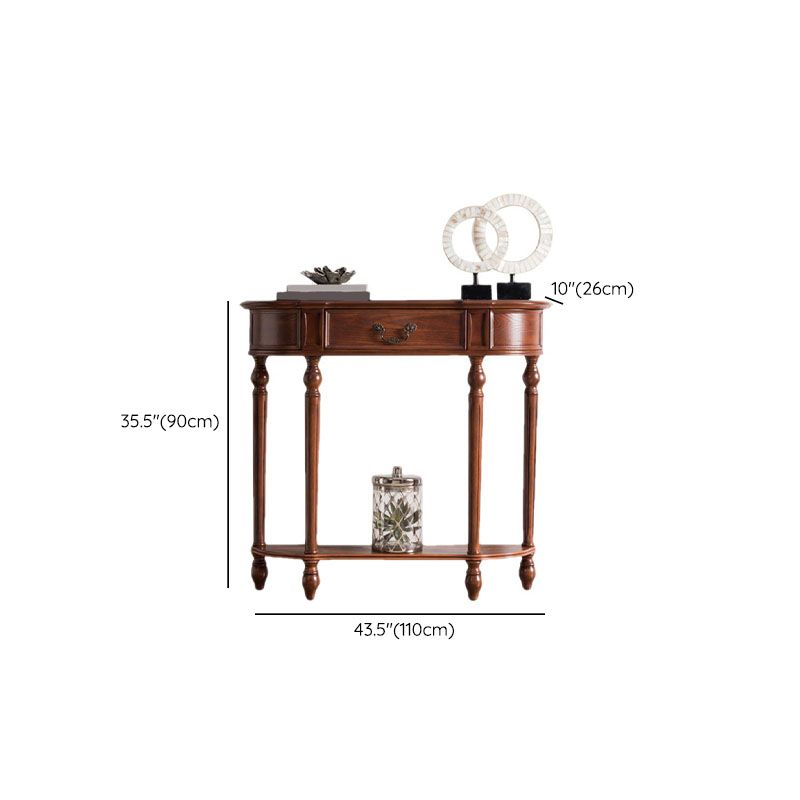 Mesa de consola de madera de goma moderna de mediados de siglo Media mesa de la consola de sofá de luna para Hall