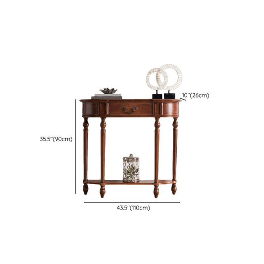 Tavolo da console in legno di gomma moderna di metà secolo Tavolo da divano di divani per sala