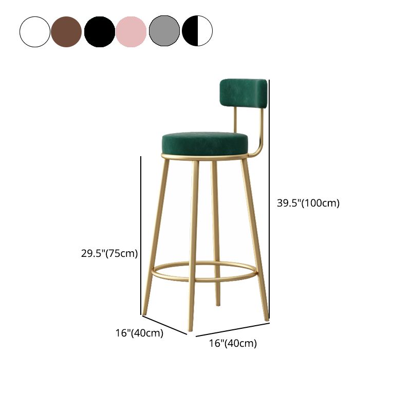 Scandinavian Design Upholstered Armless Stools for Home Low Back Barstools with Metal Legs Clearhalo 'Bar Furniture' 'Bar Stools' 'bar_stools' 'furn' 'furn_bar_stools' 'furniture_bar_stools' 'Kitchen & Dining Furniture' 'kitchen&dining_furn' 'kitchen' 'kitchen_furn' Furniture' 1200x1200_f9496666-11ee-4ab9-a625-82d80cbe372f