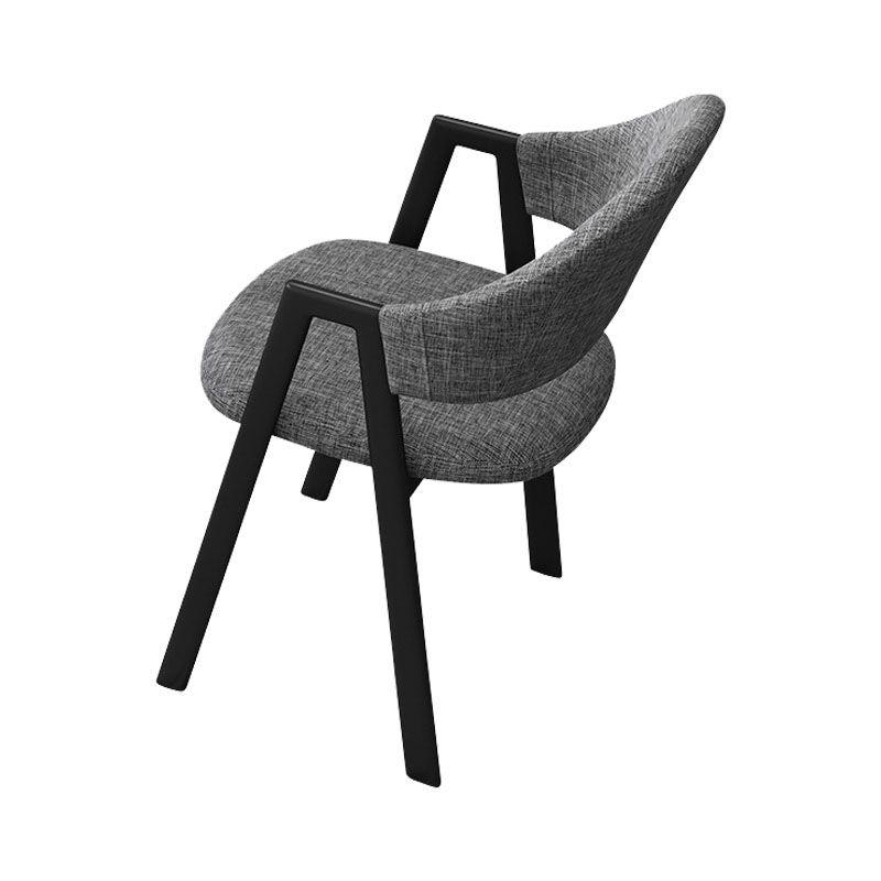 Modern Metal Arm Chair Open Back Dining Side Chair with Upholstered(Set of 4) Clearhalo 'Dining Chairs' 'Dining Tables & Seating' 'dining_chair' 'furn' 'furn_dining_chair' 'Furniture' 'furniture_dining_chair' 'Kitchen & Dining Furniture' 1200x1200_f94aecce-e13a-4be5-840d-91ddeaf1d434
