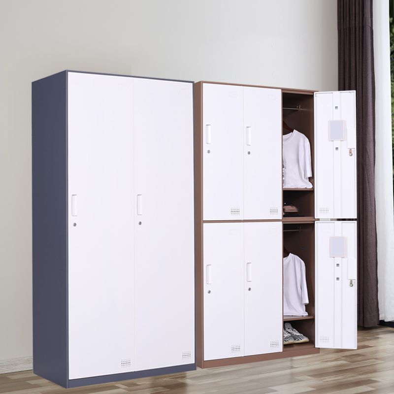 Metal Hinged Wardrobe Cabinet Contemporary Wardrobe Armoire for Home