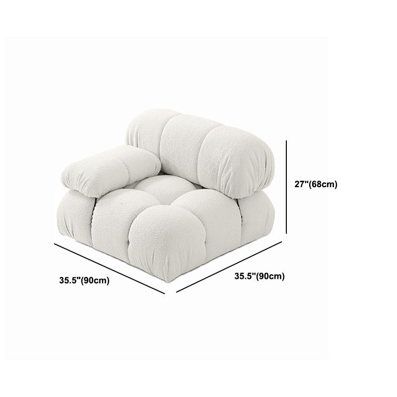 Canapé de dos biscuit contemporain 26,38 "haut de gamme de laine haut pour le salon, blanc