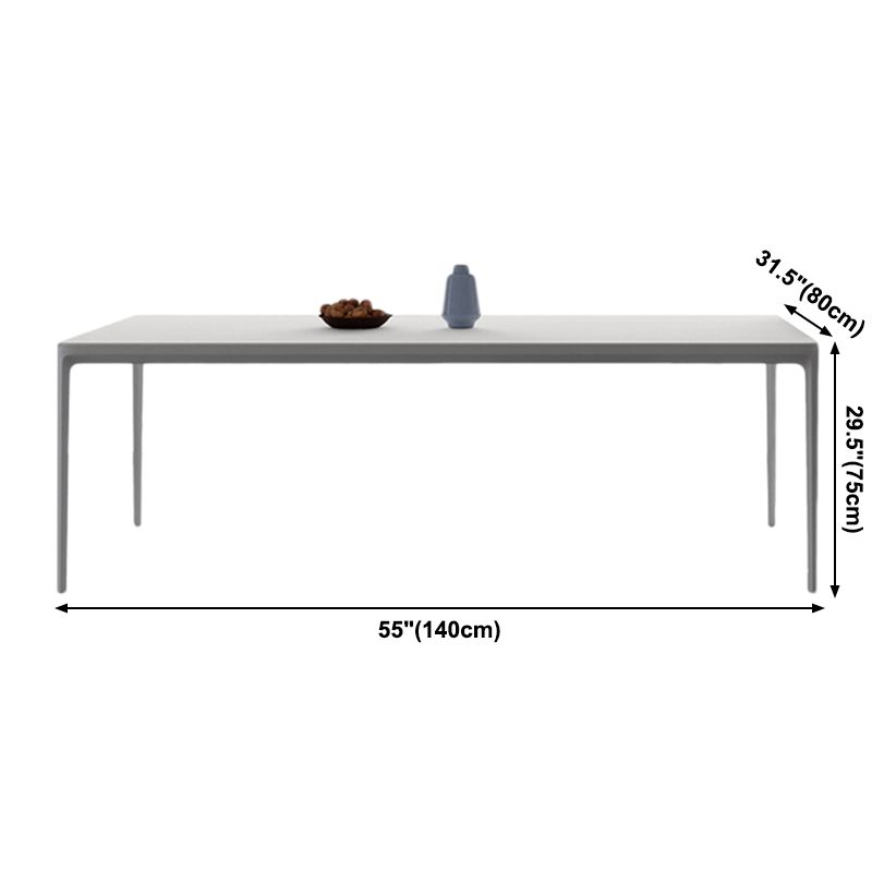 Metal Contemporary Rectangular Dining Table High Gloss White Sintered Stone Table with Metal Legs Clearhalo ' dining_table' 'Dining Tables & Seating' 'Dining Tables' 'Furniture' 'furniture_dining_table' 'Kitchen & Dining Furniture' 'kitchen&dining_furn' 'kitchen' 'kitchen_dining_table' 1200x1200_f94e6041-07db-42b1-8f95-ed7bcb0cf39d