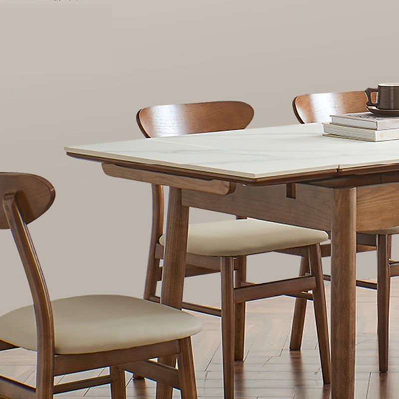 Modern Rectangle Dining Table Stone Top Extension Dining Table Clearhalo 'Dining Tables & Seating' 'Dining Tables' 'dining_table' 'furn' 'furn_dining_table' 'Furniture' 'Kitchen & Dining Furniture' 1200x1200_f94f0a09-3b16-4c14-a9da-89354e6bef0c