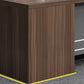 Rectangular Shaped Executive Desk Wood with 3 Drawers in Brown