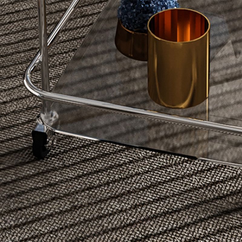 Mesa final de vidrio contemporánea con estante de ruedas incluye 25.6 "W Mesa auxiliar