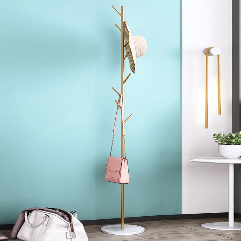 Metal Hall Tree Free Standing Entryway Kit Changer con ganchos