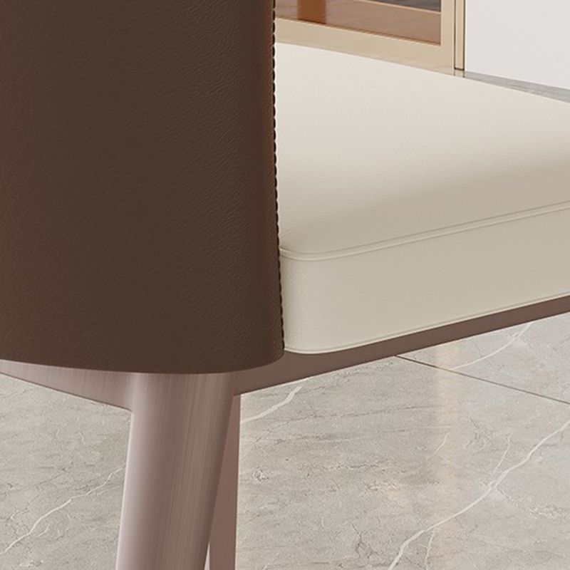 Faux Leather Side Chair Contemporary Armless Kitchen Dining Side Chair