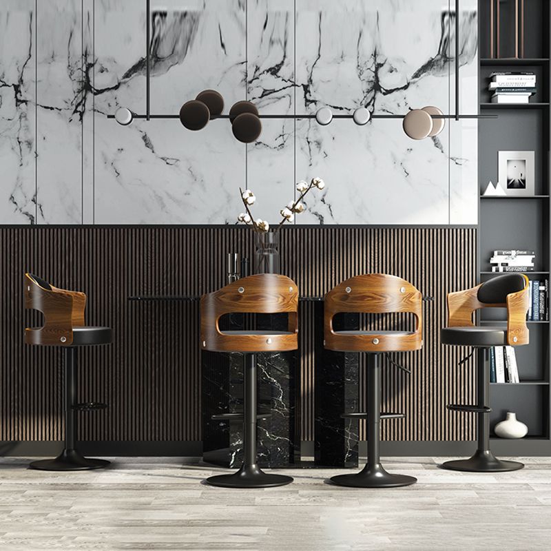 Modern Backrest Liftable Stool Iron Household Bar Stool with Cushion and Pedal Clearhalo 'Bar Furniture' 'Bar Stools' 'bar_stools' 'furn' 'furn_bar_stools' 'furniture_bar_stools' 'Kitchen & Dining Furniture' 'kitchen&dining_furn' 'kitchen' 'kitchen_furn' Furniture' 1200x1200_f953faac-1bf0-49e7-a546-372c16f03899
