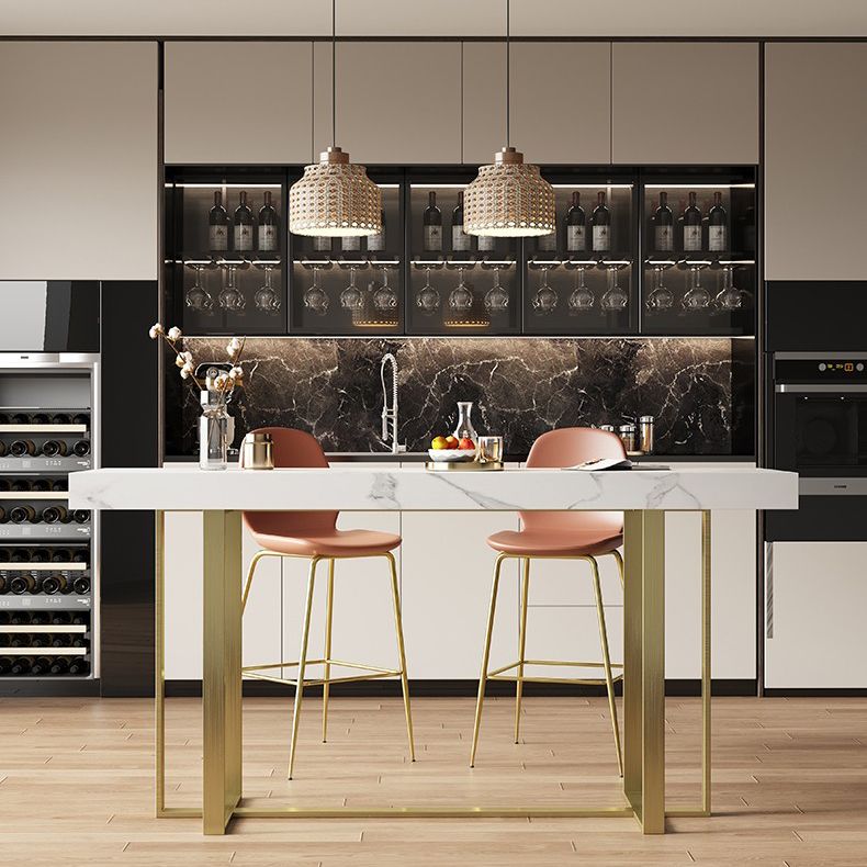 1/3 Pieces Bar Stool and Table Set, Glam Fixed Table and Rectangular Clearhalo 'Bar Furniture' 'furn' 'furn_home_bar_bar_sets' 'Furniture' 'Home Bars & Bar Sets' 'home_bar_bar_sets' 'Kitchen & Dining Furniture' 1200x1200_f9557bce-9ed4-493b-af12-01fa48ee6a36