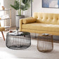 Mid-century Modern Iron Round Coffee Table, Frame Base Cocktail Table Clearhalo 'Coffee & Accent Tables' 'Coffee Tables' 'coffee_tables' 'furn' 'furn_coffee_tables' 'Furniture' 'Living Room Furniture' 1200x1200_f9574680-4d21-4050-baf1-f3133fc96610